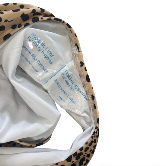 Victorias Secret Forever One Piece Swimsuit Leopard Padded Halter Ruched Large - Picture 4 of 5